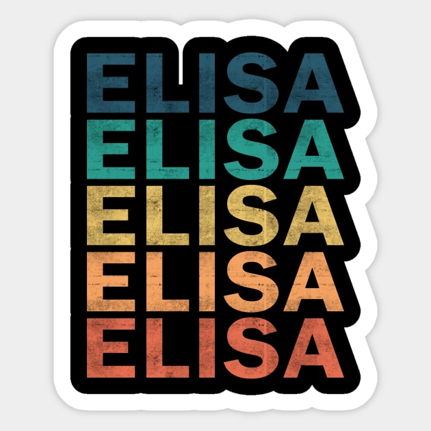 Elisa Name T Shirt - Elisa Vintage Retro Name Gift Item Tee Sticker by henrietacharthadfield